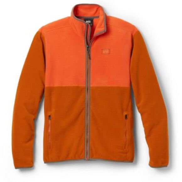 REI Co-op Flash Hyperstretch Trailmade Fleece Jacket Rust/Orange size Medium nwt
